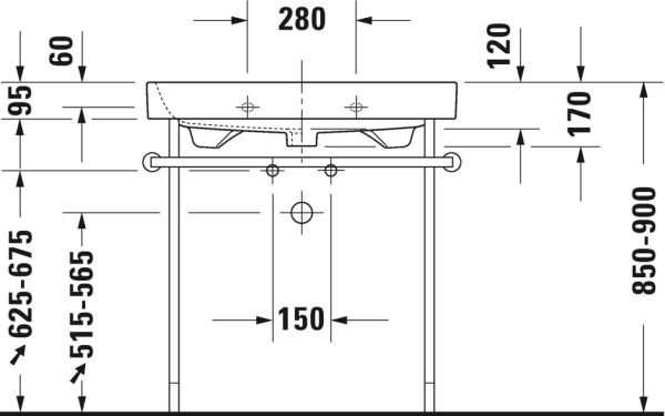 DURAVIT HAPPY D.2 ETAJERLI LAVABO 800*505 MM 2318800000