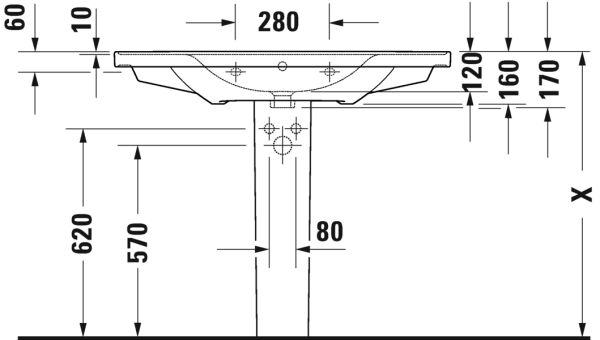 DURAVIT D-NEO LAVABO ETAJERLI 101 CM 2367100000