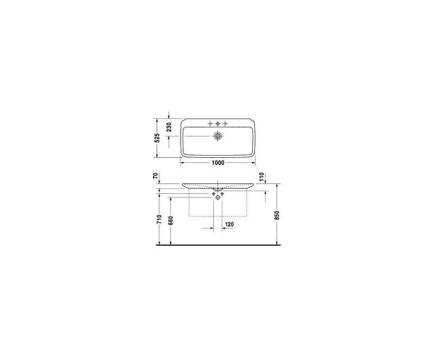 DURAVIT PURAVIDA LAVABO 100 CM 0371100000