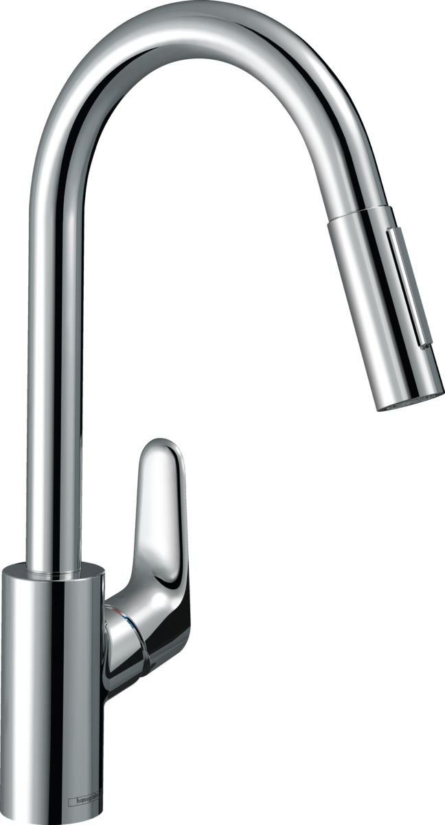 HANSGROHE FOCUS M41 EVIYE BATARYASI TEK KOLLU CEKILEBILIR EL DUSU 2JET KROM 31815000