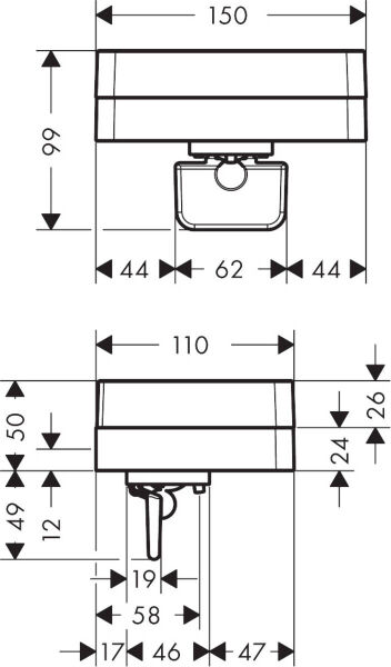 AXOR UNIVERSAL SIVI SABUNLUK RAFLI MAT SIYAH KROM 42819340