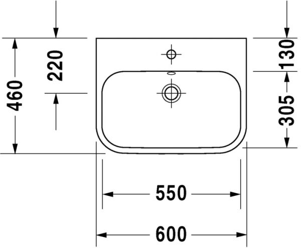 DURAVIT HAPPY D.2 TEZGAH USTU LAVABO TASLANMIS 600x460 MM 2315600000