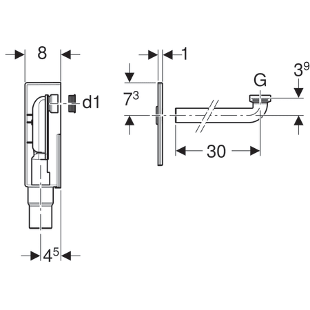 GEBERIT UNIVERSAL LAVABO SIFONU GOMME TIP PARLAK KROM 151.120.21.1