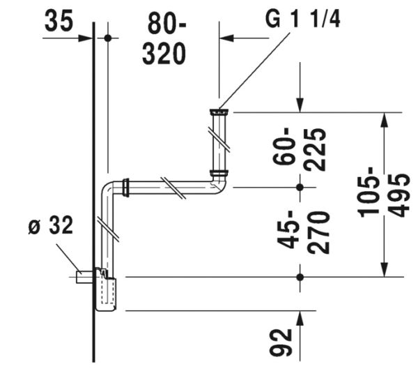 DURAVIT UNIVERSAL SIFON AZ YER KAPLAYAN  0050760000