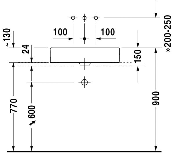 DURAVIT VERO CANAK LAVABO TASLANMIS 600x380MM 0455600000