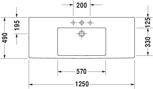 DURAVIT VERO ETAJERLI LAVABO 125 CM DELIKSIZ 0329120060