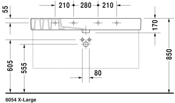 DURAVIT VERO ETAJERLI LAVABO 125 CM DELIKSIZ 0329120060