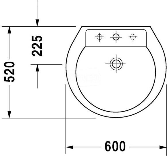 DURAVIT DARLING DARLING 600*520 TEK DELİK LAVABO  0400600000