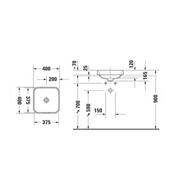 DURAVIT HAPPY D.2 PLUS CANAK LAVABO 40CM ANTRASIT 2359401300