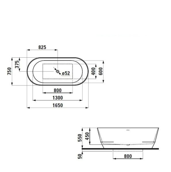 LAUFEN PRO KUVET MONOBLOK 165*75 CLICK-CLACK GID. KAP.VE GIDER BEYAZ H:55CM H2399520000001