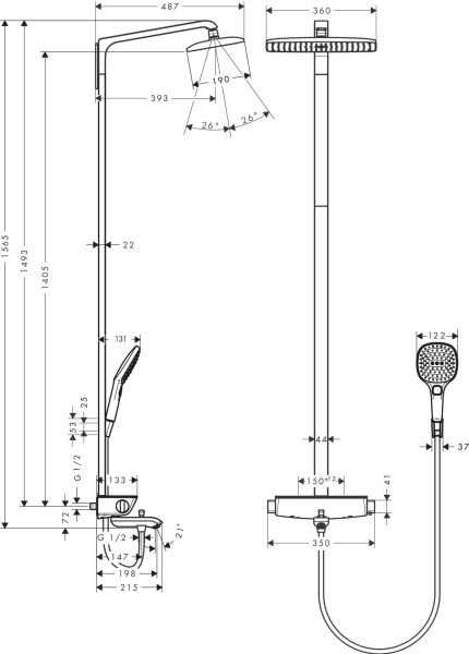 HANSGROHE RAINDANCE DUS KOLONU RAINDANCE SELECT E KROM 27113000