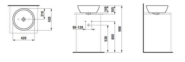 LAUFEN PRO B CANAK LAVABO 420x420 MM H8129620001121