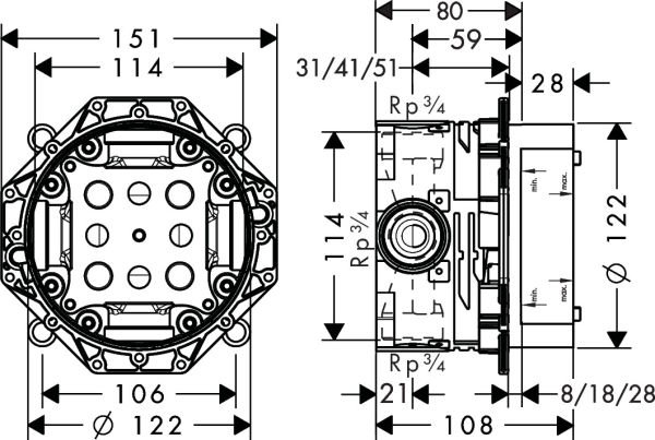 HANSGROHE UNIVERSAL IC SET IBOX 01800180