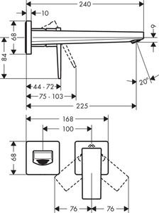 HANSGROHE METROPOL TEK KOLLU LAVABO BATARYASI 22.5CM GAGA MAT SIYAH KROM 32526340