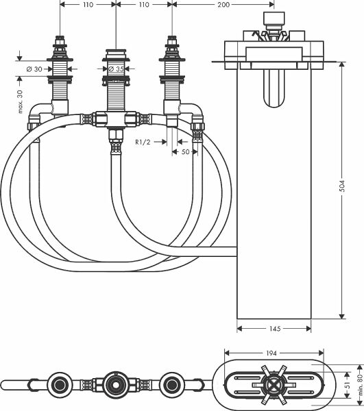 HANSGROHE IC SET KUVET BATARYASI IC SET 13440180