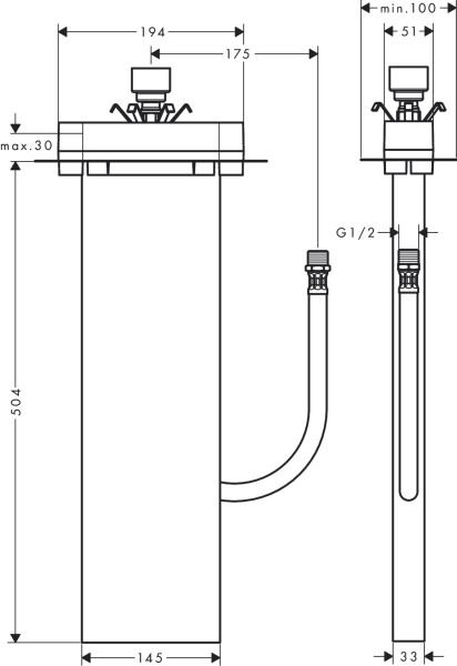 HANSGROHE UNIVERSAL IC SET KUVET KENARI VE SET USTU KUVET ICIN SBOX 13560180