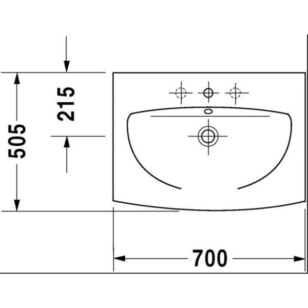 DURAVIT CARO KOLON AYAKLI LAVABO  700*505 MM 0434700000