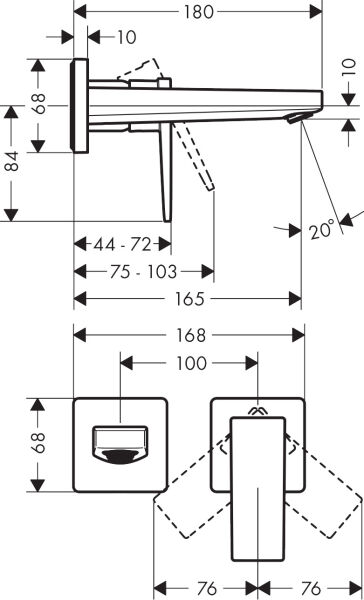 HANSGROHE METROPOL TEK KOLLU LAVABO BATARYASI CUBUK VOLAN 16.5CM GAGA KROM 32525000