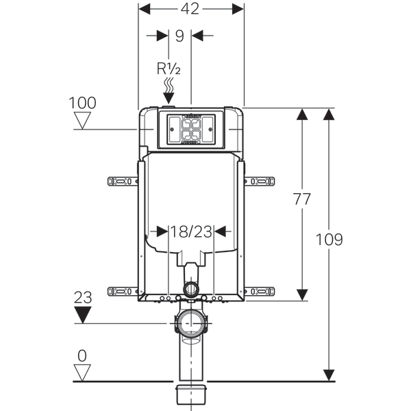 GEBERIT ALPHA GOMME REZERVUAR 8 CM KOMBIFIX AYAKLI 110.174.00.1