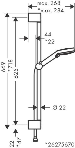 HANSGROHE VERNIS BLEND DUS SETI VARIO CROMETTA 65CM DUS BARI ILE KROM 26275000