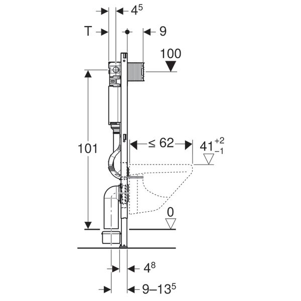 GEBERIT OMEGA GOMME REZERVUAR 12 CM DUOFIX 111.060.00.1