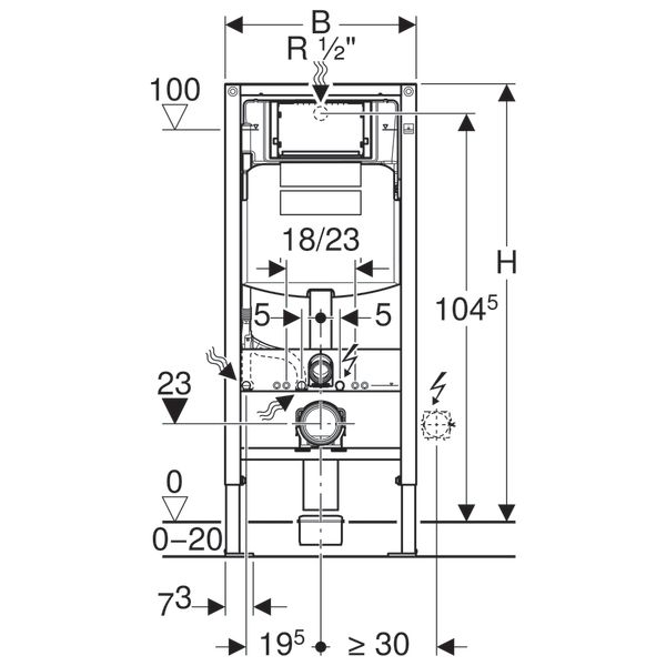 GEBERIT SIGMA GOMME REZERVUAR 12 CM DUOFIX 111.300.00.5