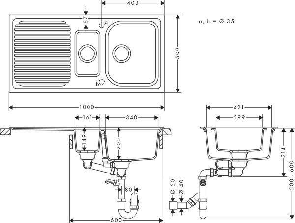 HANSGROHE S52 EVIYE S52 GRAFIT SIYAH 43347170