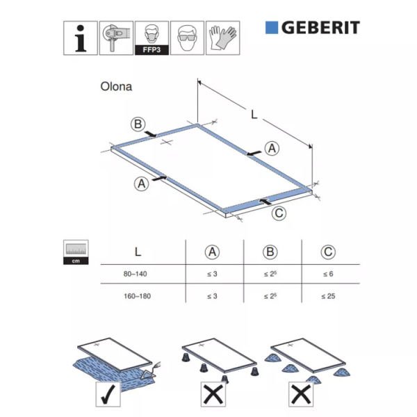 GEBERIT OLONA TEKNE DIKDORTGEN 120*100 550.765.00.1