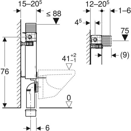 GEBERIT ALPHA GOMME REZARVUAR 12CM 106CM KOMBOFIX 110.231.00.1