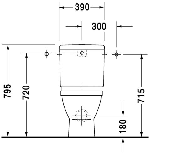 DURAVIT STARCK 3 TAKIM KLOZET (REZERVUAR VE KAPAK HARIC) 0128390075