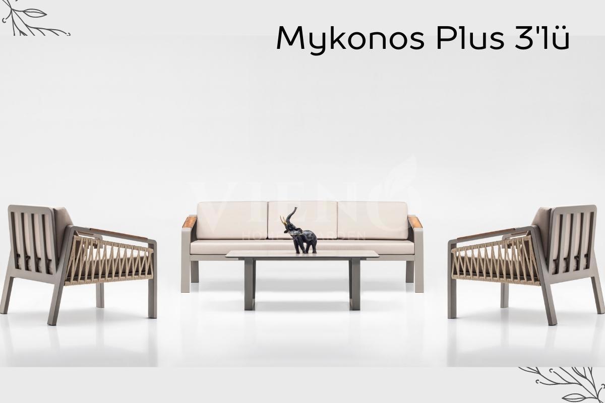 Mykonos Plus Alüminyum Bahçe Balkon Oturma Grubu