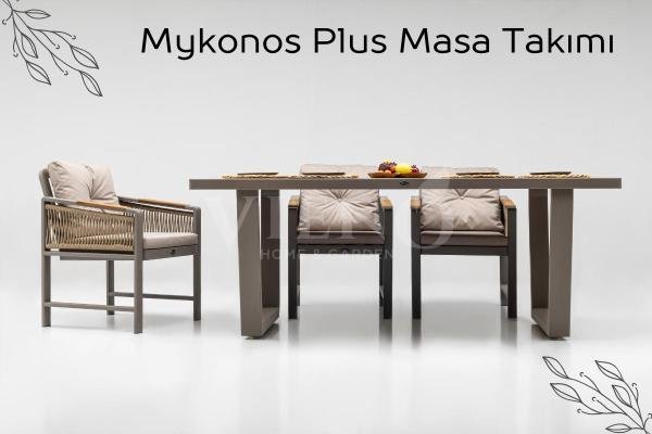 Mykonos Plus Alüminyum Bahçe Balkon Masa Takımı (100x200)