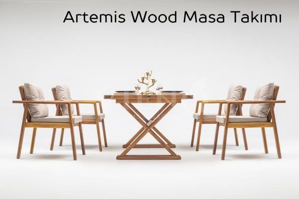 Artemis Wood Ahşap Bahçe Balkon Masa Takımı (100x200)