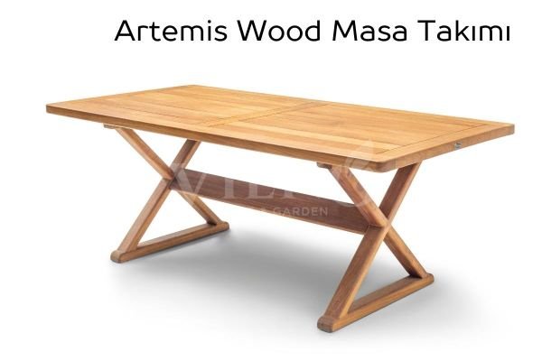 Artemis Wood Ahşap Bahçe Balkon Masa Takımı (100x200)