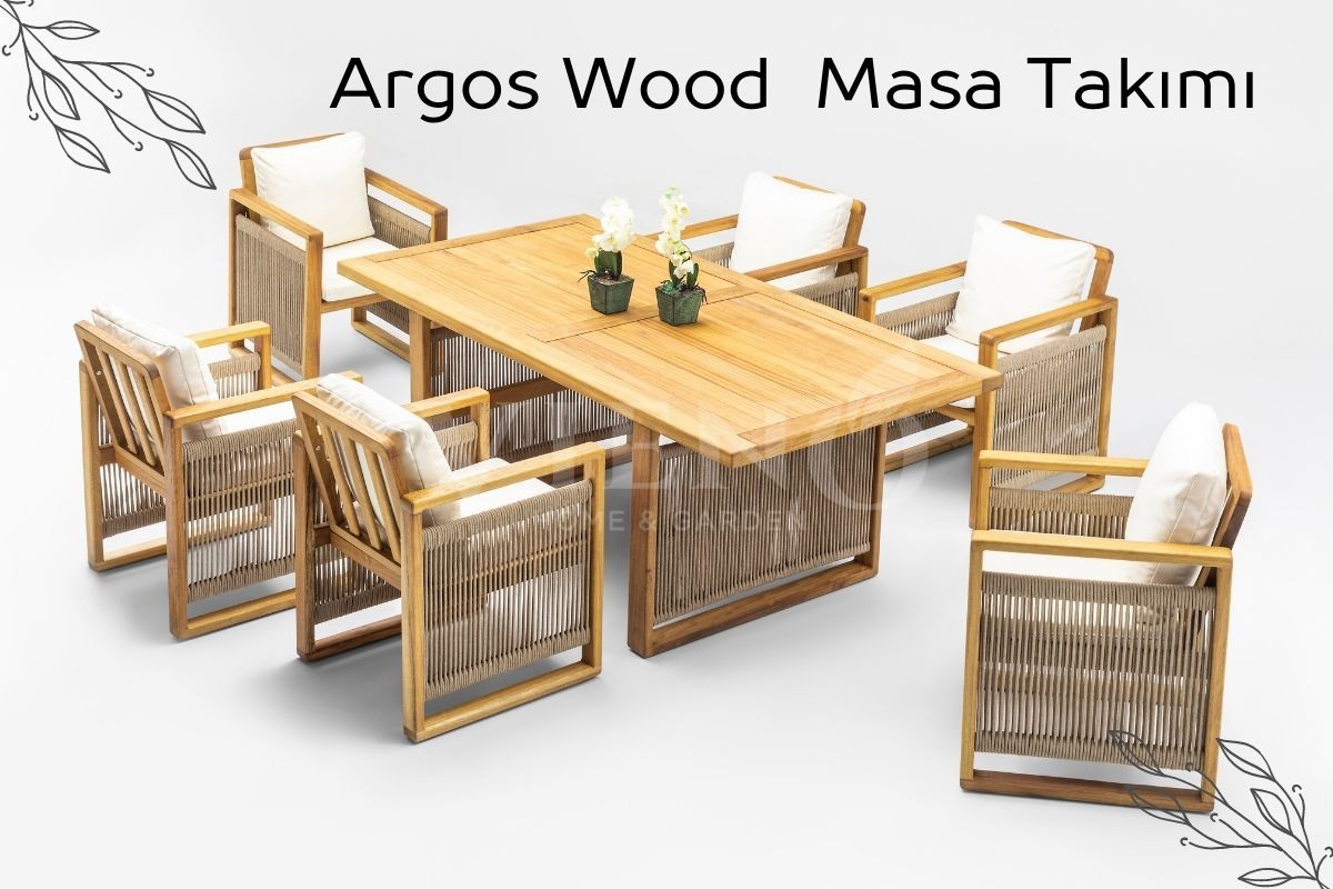 Argos Wood Ahşap Bahçe Balkon Masa Takımı (100x200)