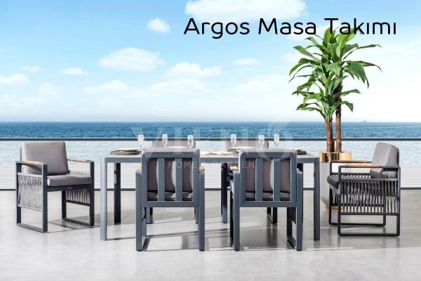 Argos Alüminyum Bahçe Balkon Masa Takımı (100x200)