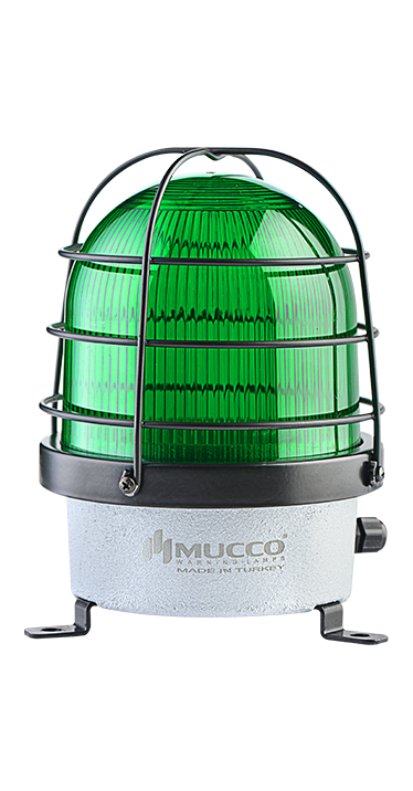 SNT-D12522-B-KFS-2 85-260V AC/DC BUZZERLI KAFESLİ ÇAKAR DÖKÜM TEPE LAMBASI YEŞİL