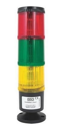 IS53-3T/W-J 220V Sabit, Flașör, Çakar, Döner, Buzzer 220V 3 KAT Ø53 mm Ișıklı Kolon
