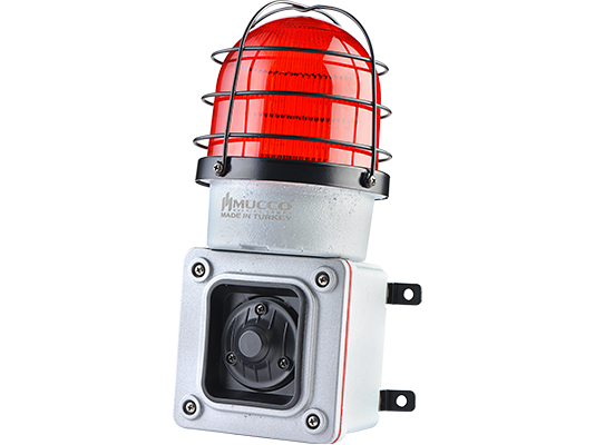SNT-ES12522-D-1 85-260V AC/DC 7 SESLİ IŞIKLI DÖKÜM KORNA KIRMIZI