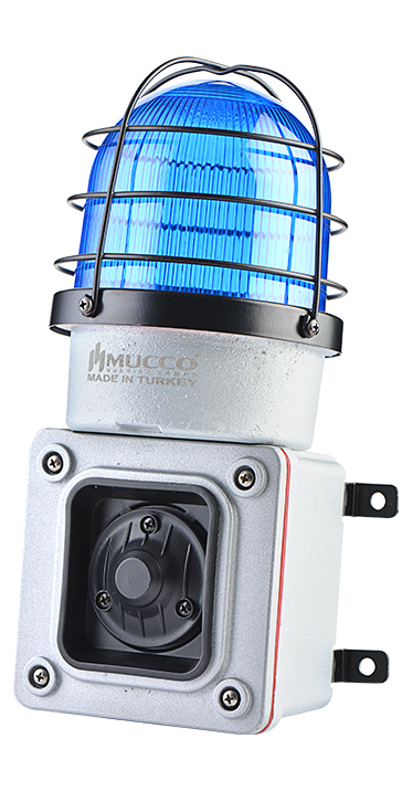 SNT-ES12522-D-4 85-260V AC/DC 7 SESLİ IŞIKLI DÖKÜM KORNA MAVİ