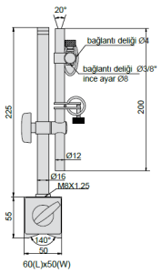 Manyetik Stand Hassas Ayarlamalı 255mm