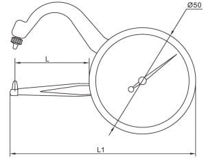 Mekanik Kalınlık Komparatörü 0-10mm L=60mm