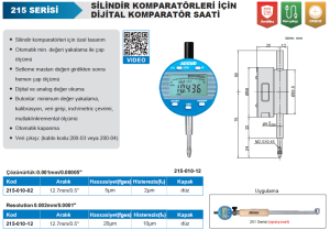 Silindir Komparatörleri İçin Dijital Komparatör Saati 215 Serisi