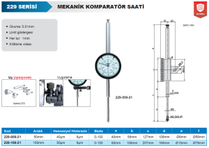 Mekanik Komparatör Saati 229 Serisi - Uzun Aralık