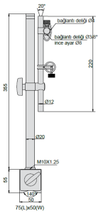 Manyetik Stand Hassas Ayarlamalı 355mm