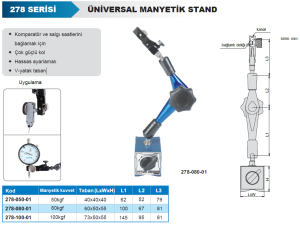 Üniversal Manyetik Stand Hassas Ayarlamalı 193mm