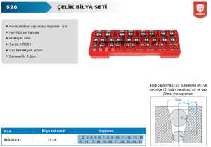 Çelik Bilya Seti