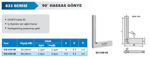 90° Hassas Gönye 833 Serisi