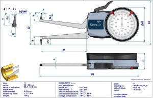 H240 Mekanik İç Çap Kanal Komparatörü 40-60 mm