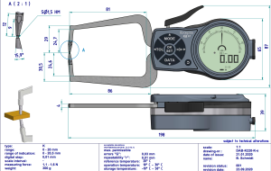 K220 Dijital Dış Çap Kanal Komparatörü 0-20 mm